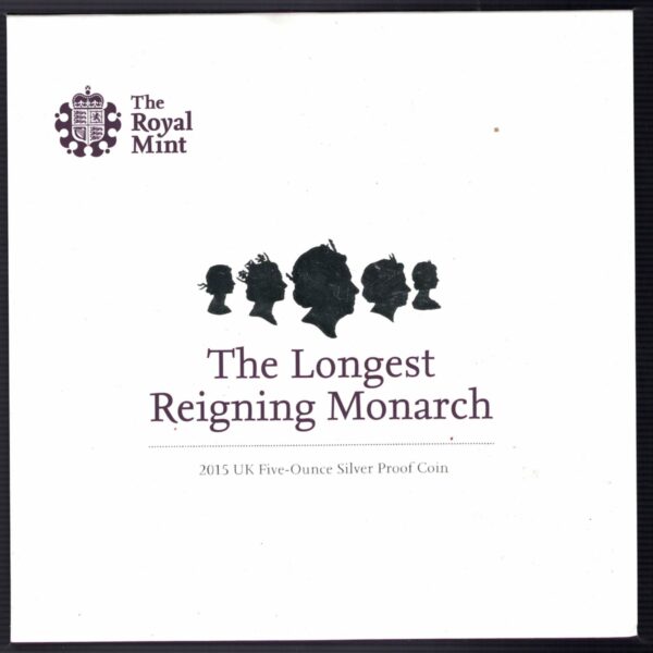 Boxed 2015 Silver Proof Five Ounce The Longest Reigning Monarch - Image 3