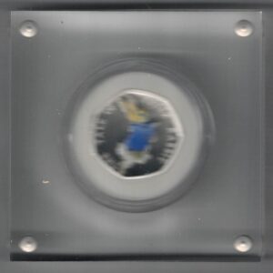 2017 Silver Proof Fifty Pence Coin Peter Rabbit. This coin comes in the original box with certificate as issued by the royal mint.
