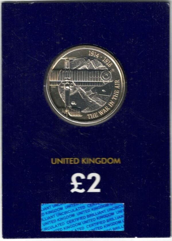 2017 change checker First world war aviation Two Pounds coin featuring Elizabeth II on the obverse. All coins are in stock for despatch.