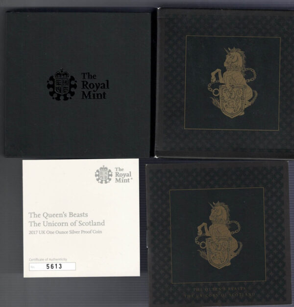 2017 Silver Proof One Ounce Unicorn of Scotland - Image 3