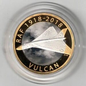 2018 Two Pounds Standard Silver Proof Raf centenary Vulcan coin, was issued by the royal mint and includes the original box and certificate.