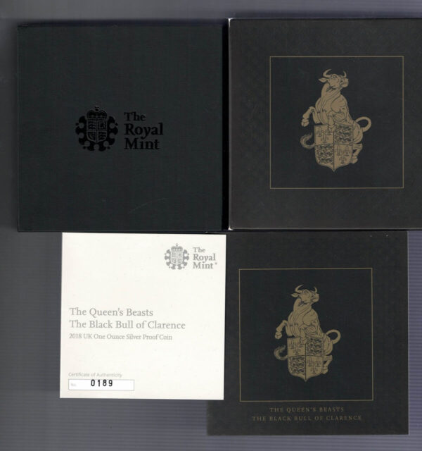 2018 Silver Proof One Ounce Black Bull Of Clarence - Image 3