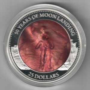 Boxed 2019 Solomon Islands Silver Proof Five Ounce. 50 years of Moon landing. This coin weighs 155.5 grams of 0.999 silver. All coins are in stock.