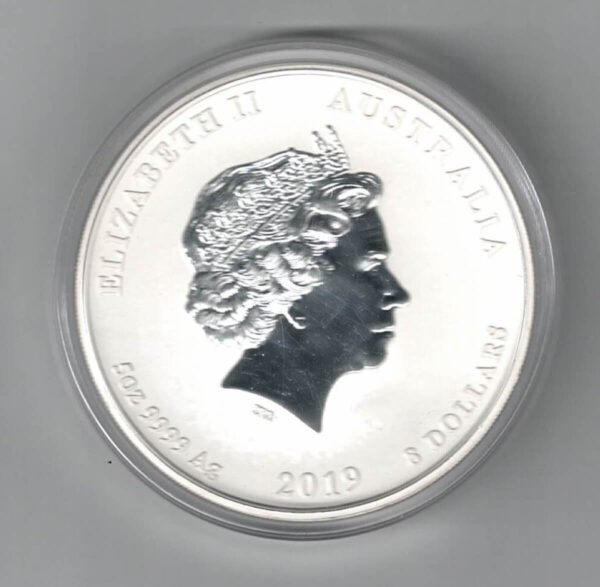 2019 Australia Lunar Year Of The Pig Silver Five Ounce Coin - Image 2
