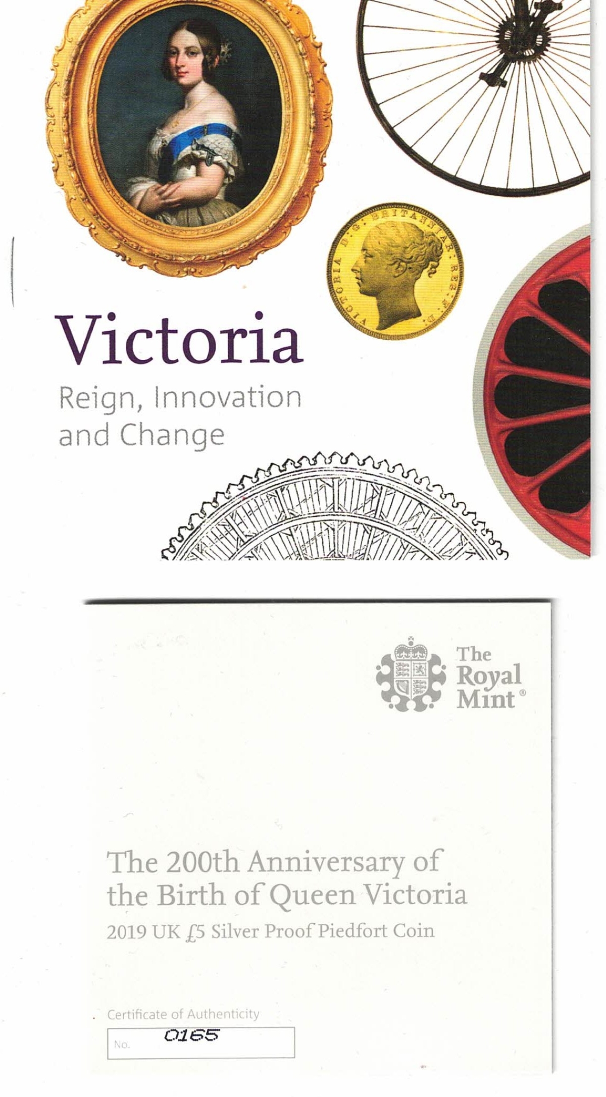 2019 Five Pounds Piedfort Silver Proof Queen Victoria - Image 3