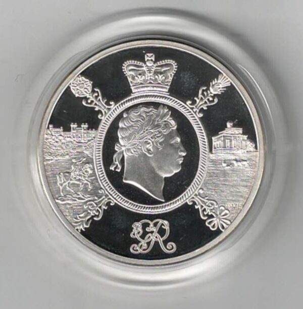 2020 Five Pounds Double Thickness Piedfort Silver Proof George III. All coins are in stock for despatch. You are buying one coin.
