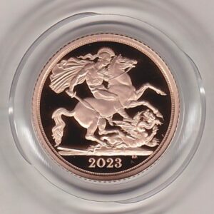 2023 Gold Proof Half Sovereign. This coin was struck to commemorate the Coronation of King Charles III. The coin comes complete with boxes and certificate.