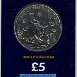 2023 Year Of The Rabbit Five Pound Coin This coin comes in the change checker card presentation packet in near mint condition.