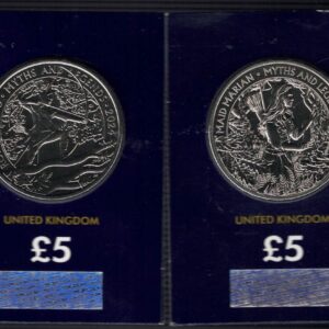 2024 Five Pound Coins. Maid Marian and Robin Hood. These two coins come in the change checker card presentation packets in mint condition.