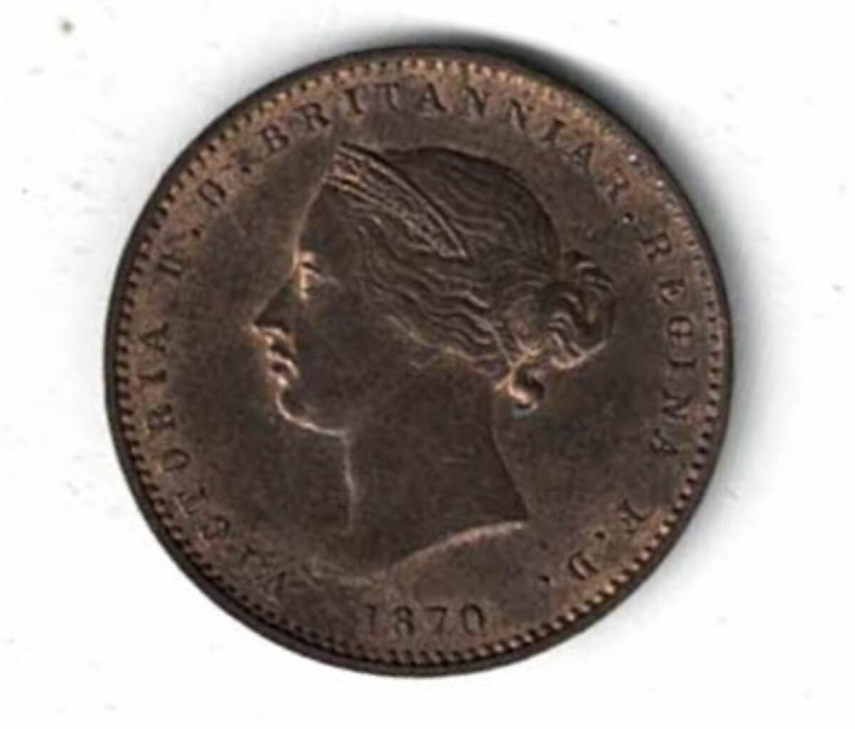 1870 Jersey Bronze One Twenty-Sixth Of A Shilling Coin - Image 2