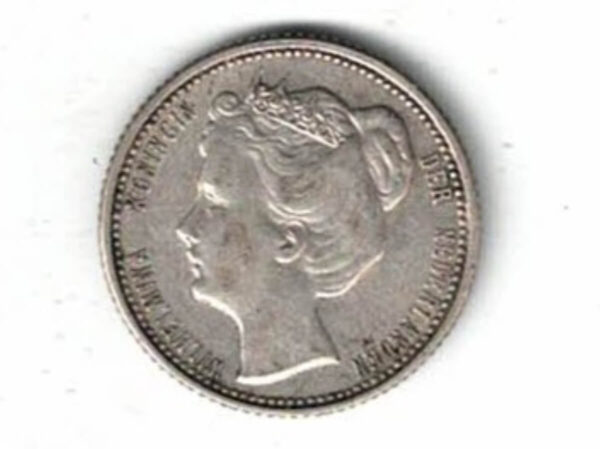 1906 Netherlands Silver Twenty Five Cent Coin - Image 2