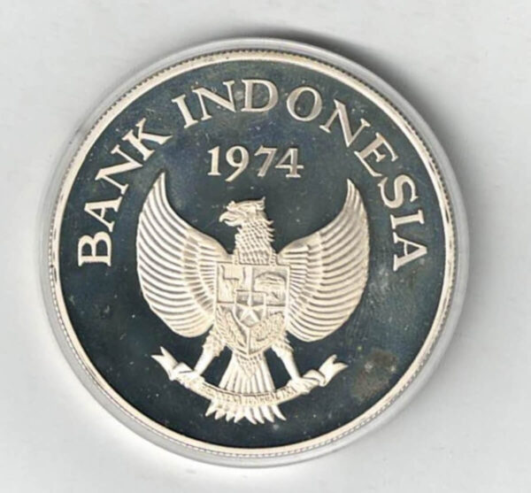 1974 Indonesia Silver Proof Orangutan Five Thousand Rupiah Coin - Image 2