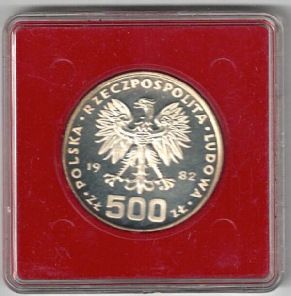 1982 Poland Silver Proof Five Hundred Zlotys Coin - Image 2