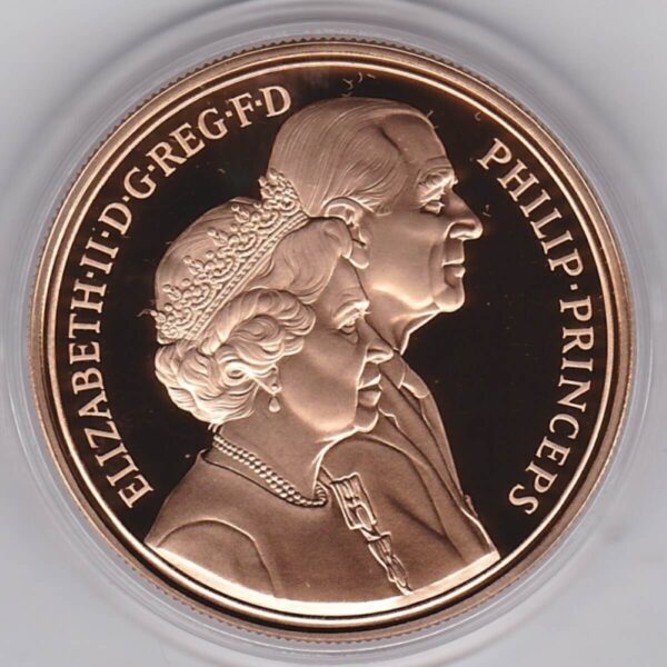 1997 Gold Proof Five Pounds - Golden Wedding - Image 2