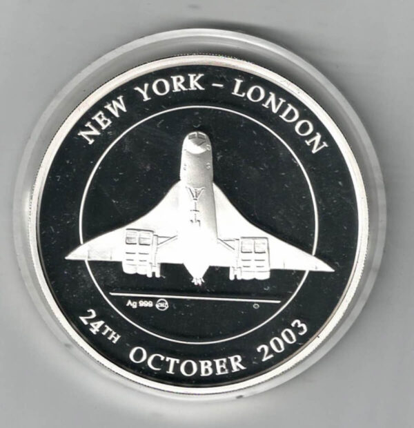 2003 Silver Proof Five Ounce Concorde Round - Image 2