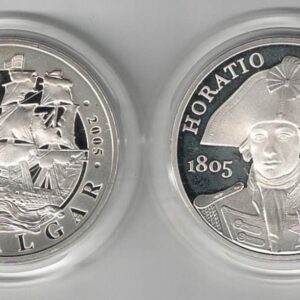 2005 Five Pounds Silver Piedfort Set - Nelson & Trafalgar