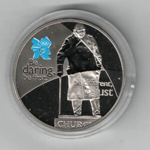2010 Five pound coin The Churchill Coin. cupro-nickel coin featuring Queen Elizabeth II on the Obverse. The coin is in stock.