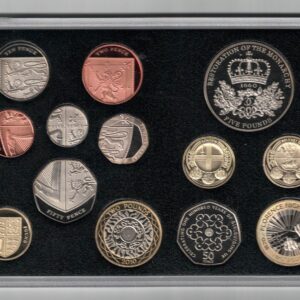 2010 Royal Mint Deluxe Base Metal Thirteen Coin Proof Set . This 2010 set comes with a black leather outer. All coins are in stock for despatch.