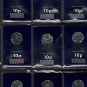 2018 A To Z 10 Pence Coin Set With Collectors Medal. 26 different 10 pence coins and collectors medal in change checker packets and collectors folder.