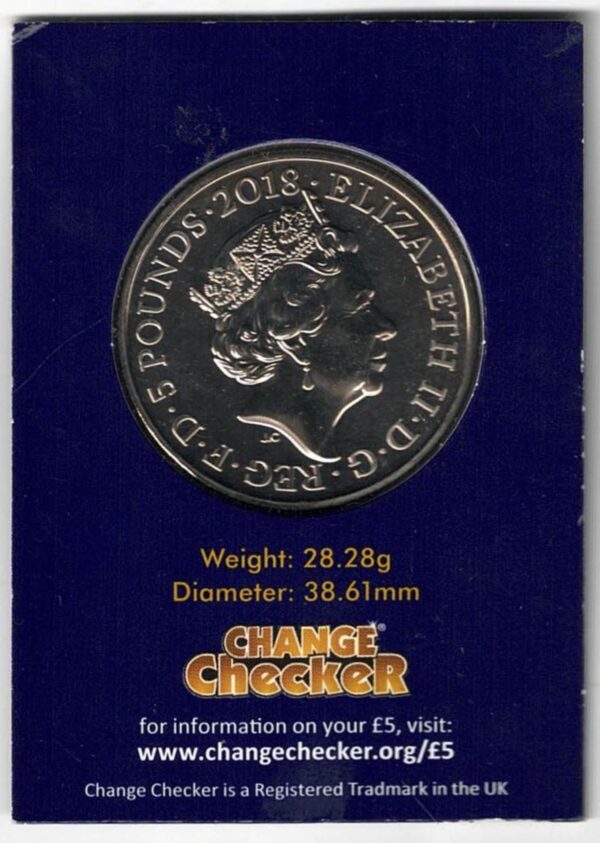 2018 Five Pound Coin Change Checker Remembrance Day - Image 2