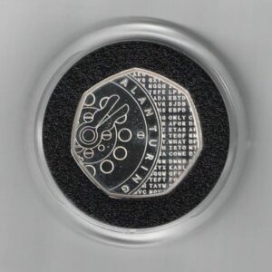 2022 Silver Proof Piedfort Fifty Pence Coin Alan Turing. This coin comes in the original box with certificate as issued by the royal mint.