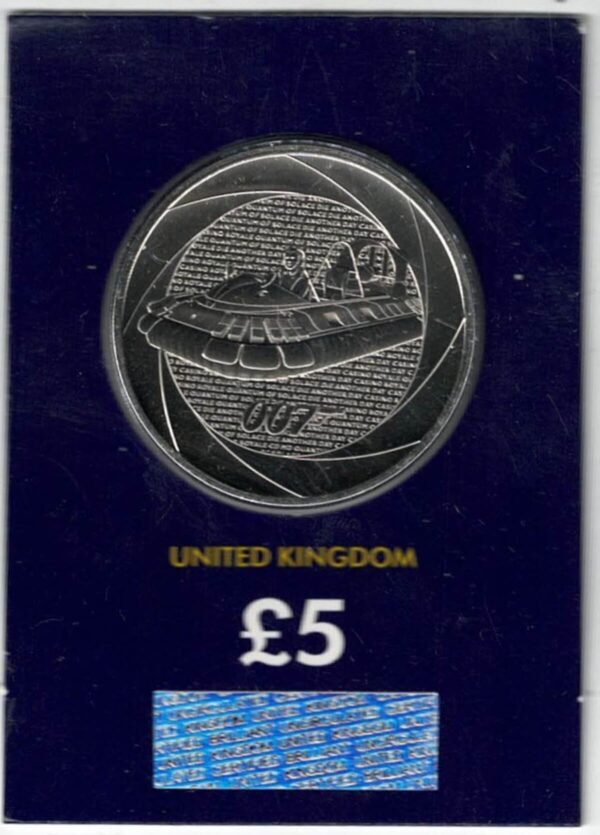 2024 Five Pound 007 James Bond Coin. This coin comes in the change checker card presentation packets in mint condition. King Charles III on Obverse.