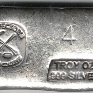 Four Ounce Silver Bar hand poured by USA Prospector's Gold & Gems. All of our silver bars have been pre-owned and are in stock.