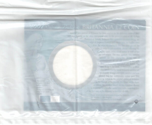 Sealed 2007 Silver Britannia One Ounce Coin In Card Pack - Image 2