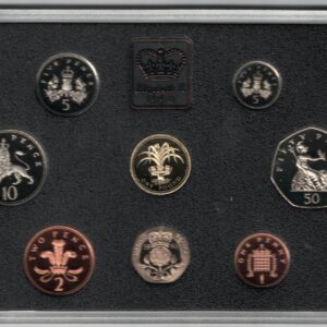 1990 Royal Mint Deluxe Eight Coin Proof Set, Queen Elizabeth II on the Obverse. Red Outer Case. All Sets are ready for dispatch.