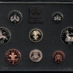 1990 Royal Mint Base Metal Eight Coin Proof Set . This 1990 set comes in a blue outer. All coins are in stock for despatch.