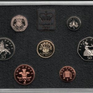 1991 Royal Mint Base Metal Seven Coin Deluxe Proof Set . This 1991 set comes in a red leather outer. All coins are in stock for despatch.