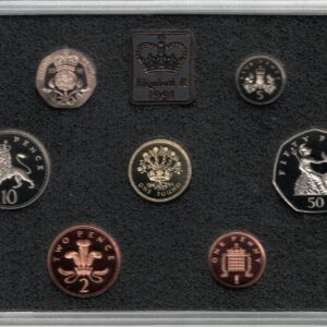 1991 Royal Mint Base Metal Seven Coin Proof Set . This 1991 set comes in a blue outer. All coins are in stock for despatch.