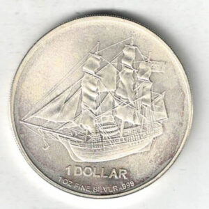 2012 Cook Islands Silver One Ounce Bounty Ship Coin The coin contains one ounce of 999 fine silver . All of our silver coins are in stock.