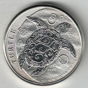 2016 Fiji Silver Two Ounce Hawksbill Taku Turtle Coin. This coin features Elizabeth II. All coins are preowned and in stock.