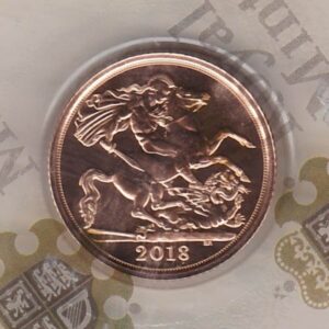 2018 Gold Half Sovereign Coin. This coin comes sealed in the plastic cellophane packed as issued by the Royal Mint. The coin has never been handled.