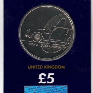 2020 Five Pound Coin James Bond-1 This coin comes in the change checker card presentation packets in mint condition. Elizabeth II is on Obverse.