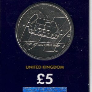 2020 Five Pound Coin pay attention This coin comes in the change checker card presentation packets in mint condition. Elizabeth II is on Obverse.