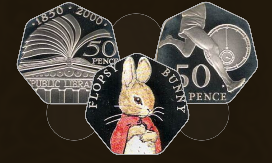 British Decimal Fifty Pence Coins