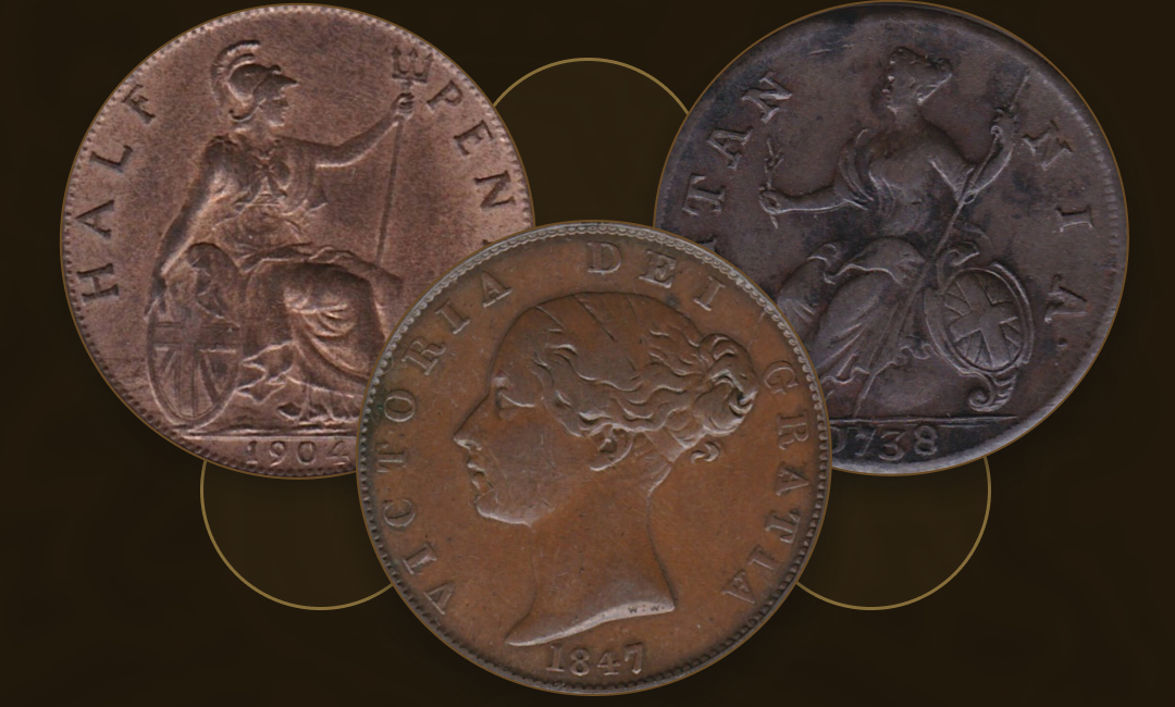 British Copper And Bronze Halfpenny Coins