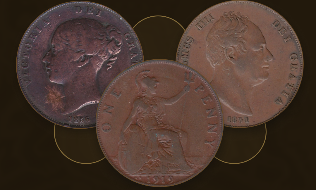 British Copper And Bronze Penny Coins