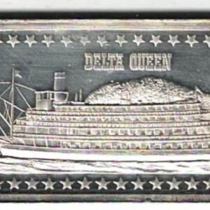 Delta Queen One Ounce Silver Bar . All of our silver bars have been pre-owned and are in stock. This bar contains one ounce of 999 fine Silver