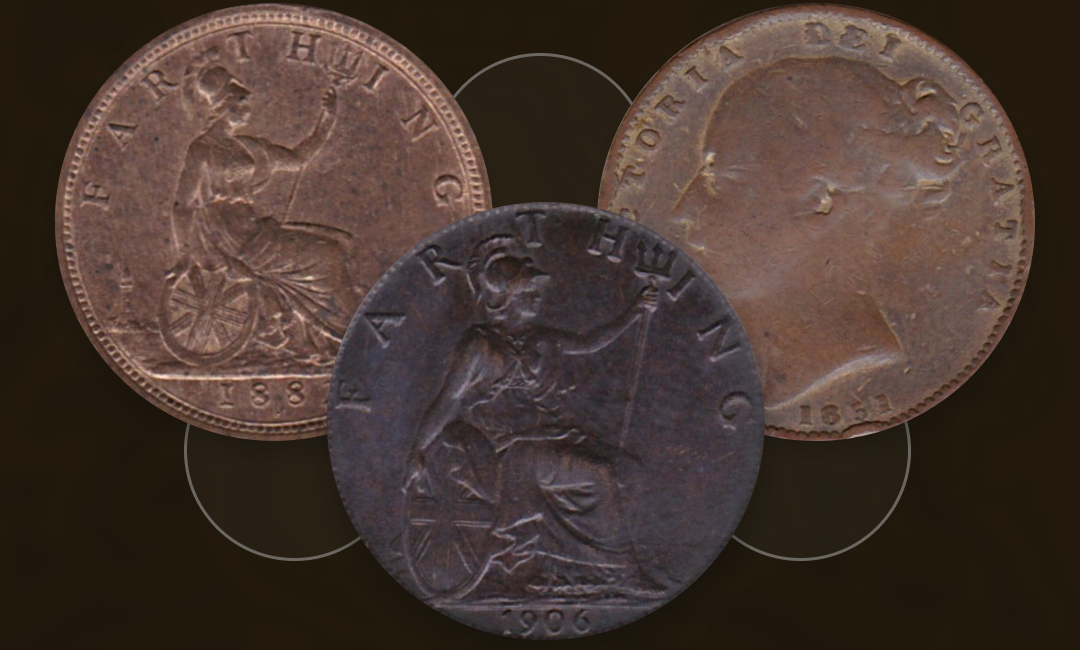 British Copper And Bronze Farthing Coins