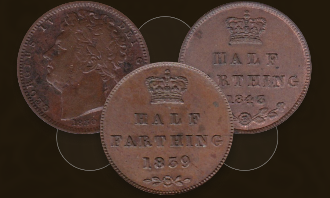 British Copper Half Farthing Coins