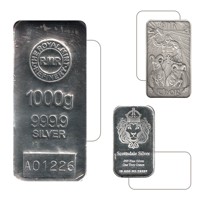 Silver Bullion Bars And Rounds
