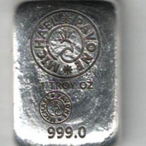 Michael Pavone One Ounce Silver Bar. All of our silver bars have been pre-owned and are in stock. This bar contains one ounce of 999 fine Silver