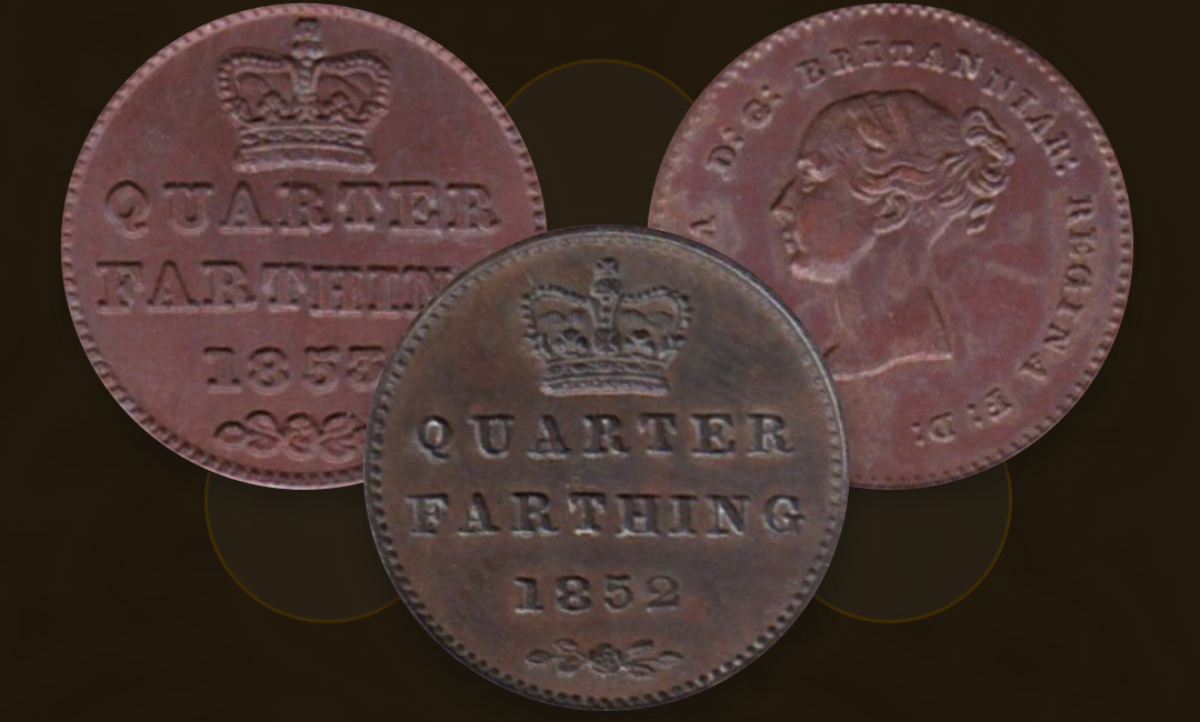 British Copper Quarter Farthing Coins