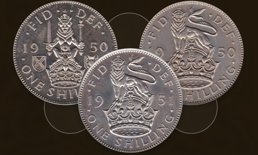 British Cupro Nickel Shilling Coins