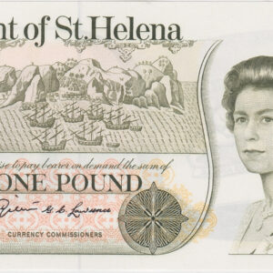 P9a Saint Helena One Pound Banknote. This one pound banknote was issued in 1981. The note has the prefix / serial number A over 1 397385.