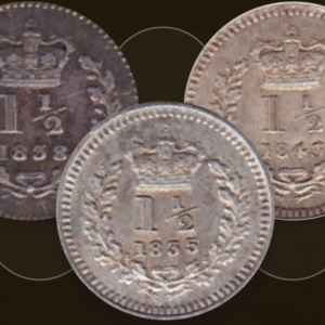 British Silver Three-Halfpence Coins
