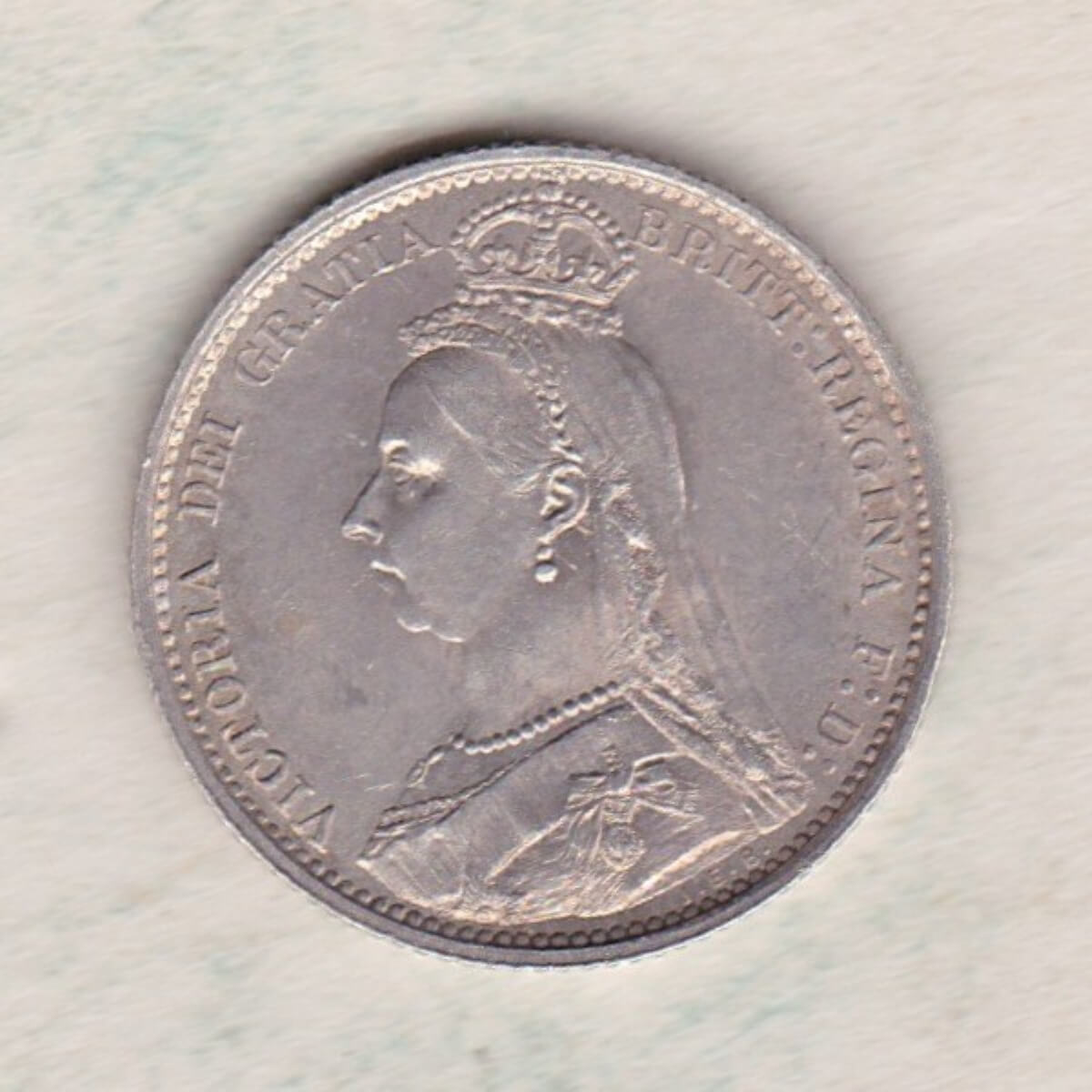 1889 Silver Sixpence – Victoria Jubilee Head - Image 2